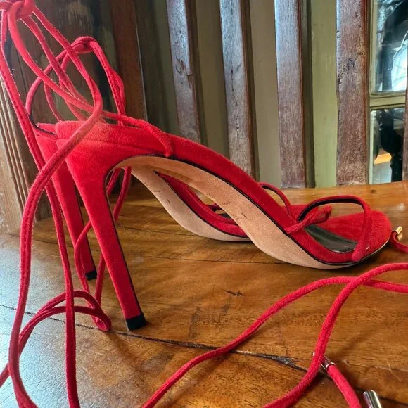 IRO Paris Fixa Pumps – Red Suede Lace-Up Heels (New in Box, Size 36 EU) - Picture 8 of 15